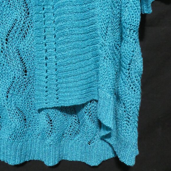 LAUREN MICHELLE | large | Turquoise Knit Short Sleeve Cardigan / Shrug | NWOT - Picture 9 of 16